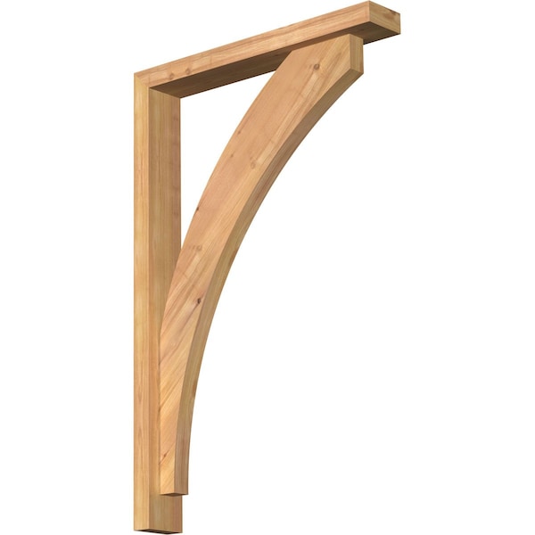 Ekena Millwork Thorton Block Smooth Bracket w/ Offset Brace, Western Red Cedar, 3 1/2"W x 22"D x 34"H BKT0402X22X34THR05SWR - main